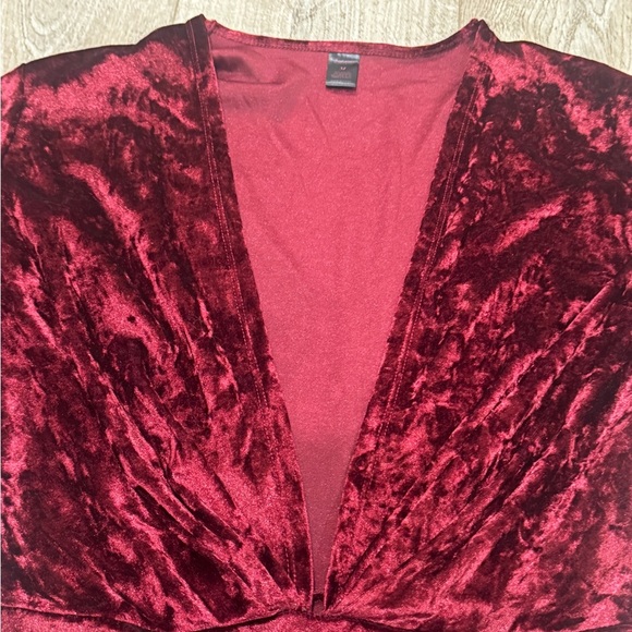 Fredericks of Hollywood crushed velvet low cut bodysuit M womens lingerie - Picture 4 of 6